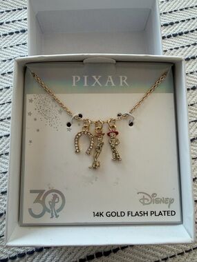 Pixar 14K Gold Flash Plated Toy Story Charm Necklace - Gold